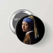 Badge Rond 5 Cm fille avec boucle d'oreille (Devant & derrière)