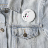 Badge Rond 5 Cm Fille avec cheveux ondulés Coiffure icône de marqu (En situation)