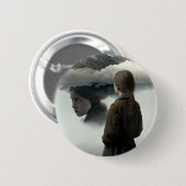 Badge Rond 5 Cm Fille avec des nuages (Devant & derrière)