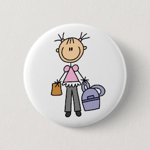 Badge Rond 5 Cm Fille avec sac à dos