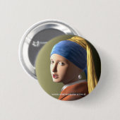 Badge Rond 5 Cm Fille avec une perle (Devant & derrière)