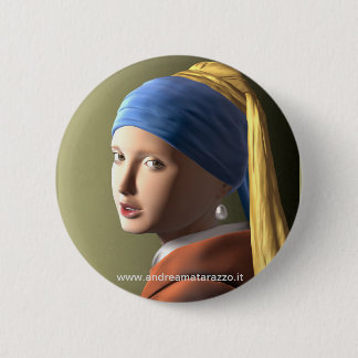 Badge Rond 5 Cm Fille avec une perle