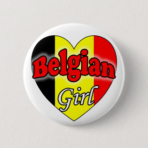 Badge Rond 5 Cm Fille belge