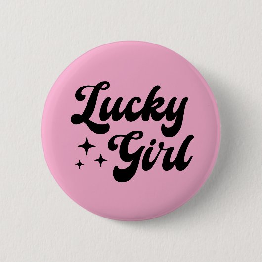 Badge Rond 5 Cm Fille chanceuse (Devant)