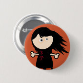 Badge Rond 5 Cm Fille collante #1 (Devant & derrière)