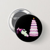 Badge Rond 5 Cm Fille Cthulhu d'anniversaire (Devant & derrière)