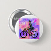 Badge Rond 5 Cm Fille cycliste (Devant & derrière)