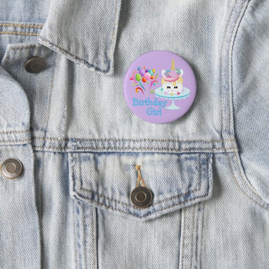 Badge Rond 5 Cm Fille d'anniversaire (En situation)