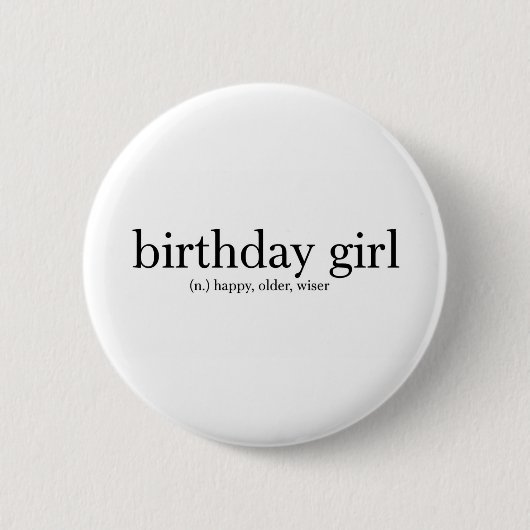 Badge Rond 5 Cm Fille d'anniversaire (Devant)