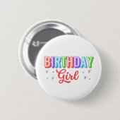 Badge Rond 5 Cm Fille d'anniversaire (Devant & derrière)