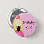 Badge Rond 5 Cm Fille d'anniversaire (Devant & derrière)
