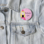 Badge Rond 5 Cm Fille d'anniversaire (En situation)