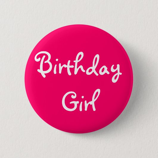 Badge Rond 5 Cm Fille d'anniversaire (Devant)