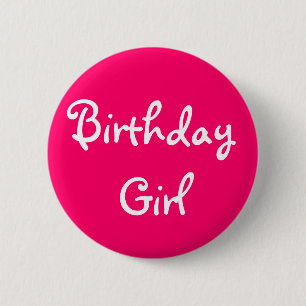 Badge Rond 5 Cm Fille d'anniversaire