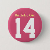 Badge Rond 5 Cm Fille d'anniversaire 14 (Devant)
