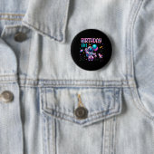 Badge Rond 5 Cm Fille d'anniversaire Astronaute Espace Système Sol (En situation)