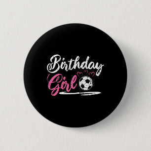 Badge Rond 5 Cm Fille d'anniversaire de football cool 