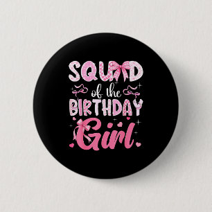 Badge Rond 5 Cm Fille d'anniversaire de l'équipe minimale Coquette