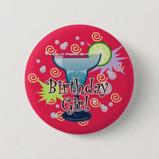 Badge Rond 5 Cm Fille d'anniversaire de margarita (Devant)