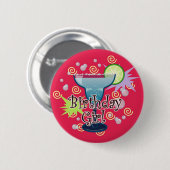 Badge Rond 5 Cm Fille d'anniversaire de margarita (Devant & derrière)