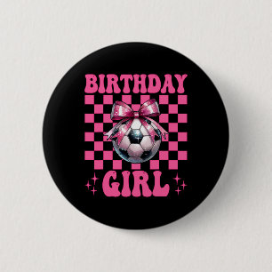 Badge Rond 5 Cm Fille d'anniversaire Fille de foot Maman de foot M