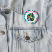Badge Rond 5 Cm Fille d'anniversaire personnalisée | Thème grenoui (En situation)