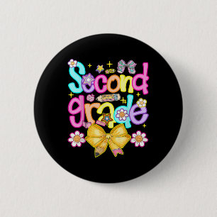 Badge Rond 5 Cm Fille de 2e année Préparatoire Retour à l'école