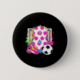 Badge Rond 5 Cm Fille de 8 ans Anniversaire 8e Anniversaire Footba