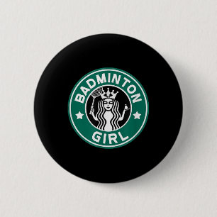 Badge Rond 5 Cm Fille de badminton pour adolescents dans l'équipe