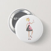 Badge Rond 5 Cm Fille de Carhop (Devant & derrière)