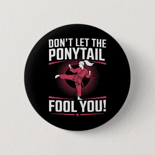 Badge Rond 5 Cm Fille de combat des arts martiaux - Ne laissez pas