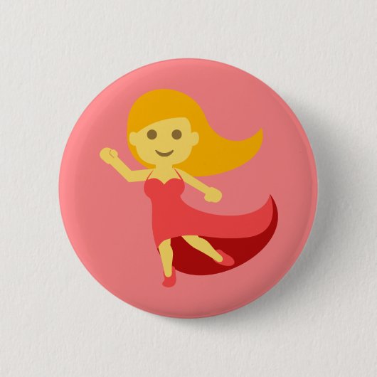 Badge Rond 5 Cm Fille de danse Emoji (Devant)