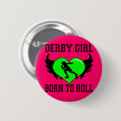 Badge Rond 5 Cm Fille de Derby (Devant & derrière)