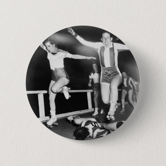 Badge Rond 5 Cm Fille de Derby de rouleau (Devant)