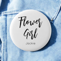 Fille de fleurs mariage bouton noir blanc
