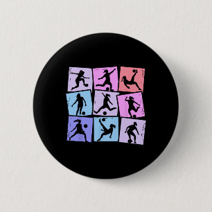 Badge Rond 5 Cm Fille de football Enfants Femmes
