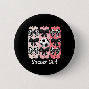 Badge Rond 5 Cm Fille de football mignonne Coquette Bow Fille de f