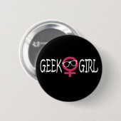 Badge Rond 5 Cm Fille de geek (Devant & derrière)