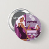 Badge Rond 5 Cm Fille de Geminis (Devant & derrière)