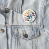 Badge Rond 5 Cm Fille de graffiti de Berlin (En situation)