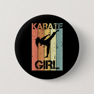 Badge Rond 5 Cm Fille de karaté