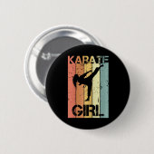 Badge Rond 5 Cm Fille de karaté  (Devant & derrière)