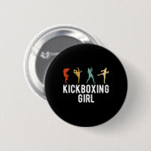 Badge Rond 5 Cm Fille de kickboxing Kickboxeuse (Devant & derrière)