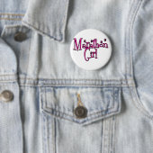 Badge Rond 5 Cm Fille de marathon (En situation)