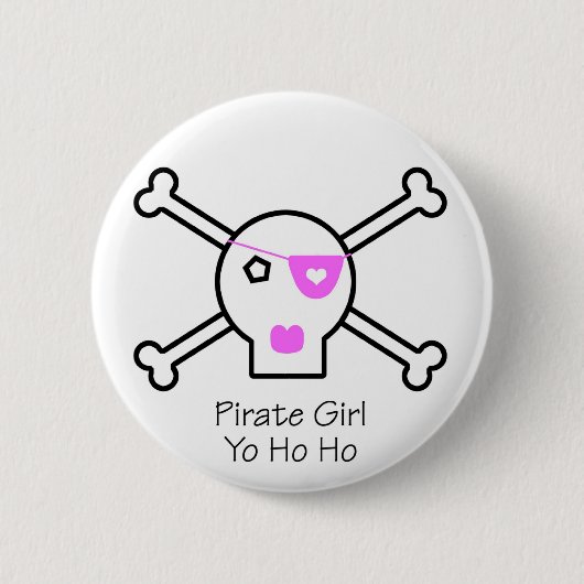 Badge Rond 5 Cm Fille de pirate (Devant)