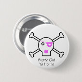 Badge Rond 5 Cm Fille de pirate (Devant & derrière)