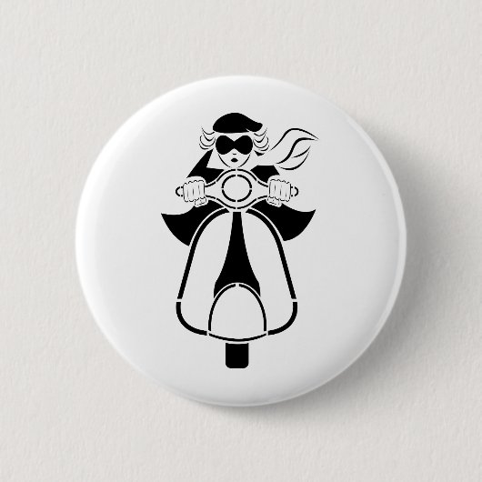 Badge Rond 5 Cm Fille de scooter (Devant)