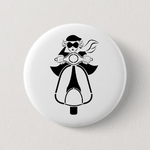 Badge Rond 5 Cm Fille de scooter