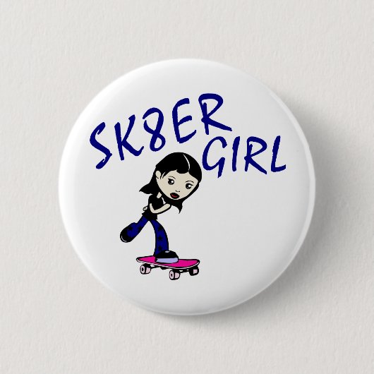 Badge Rond 5 Cm fille de sk8er (Devant)