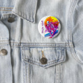 Badge Rond 5 Cm Fille de Skateboard (En situation)